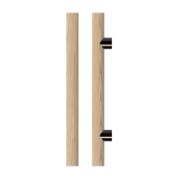 Single T08 Timber Pull Handle in American Oak from Style Finish Doorware, showcasing its natural wood grain and sleek design.