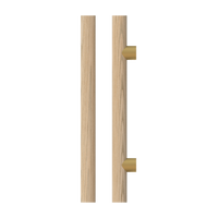 Single T08 Timber Pull Handle in American Oak by Style Finish Doorware, showcasing a sleek natural wood finish and modern design.