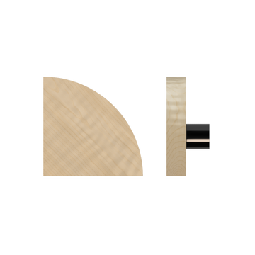 Single T10 Timber Entrance Pull Handle, American Oak, Radius 150mm x Projection 68mm, in Raw Timber (ready to stain or paint) in White Oak / Black