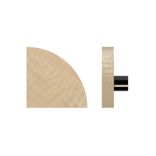 Single T10 Timber Entrance Pull Handle, American Oak, Radius 150mm x Projection 68mm, Coated in Hard Wax (accentuates rich colours) in White Oak / Satin Anodised Gun Metal