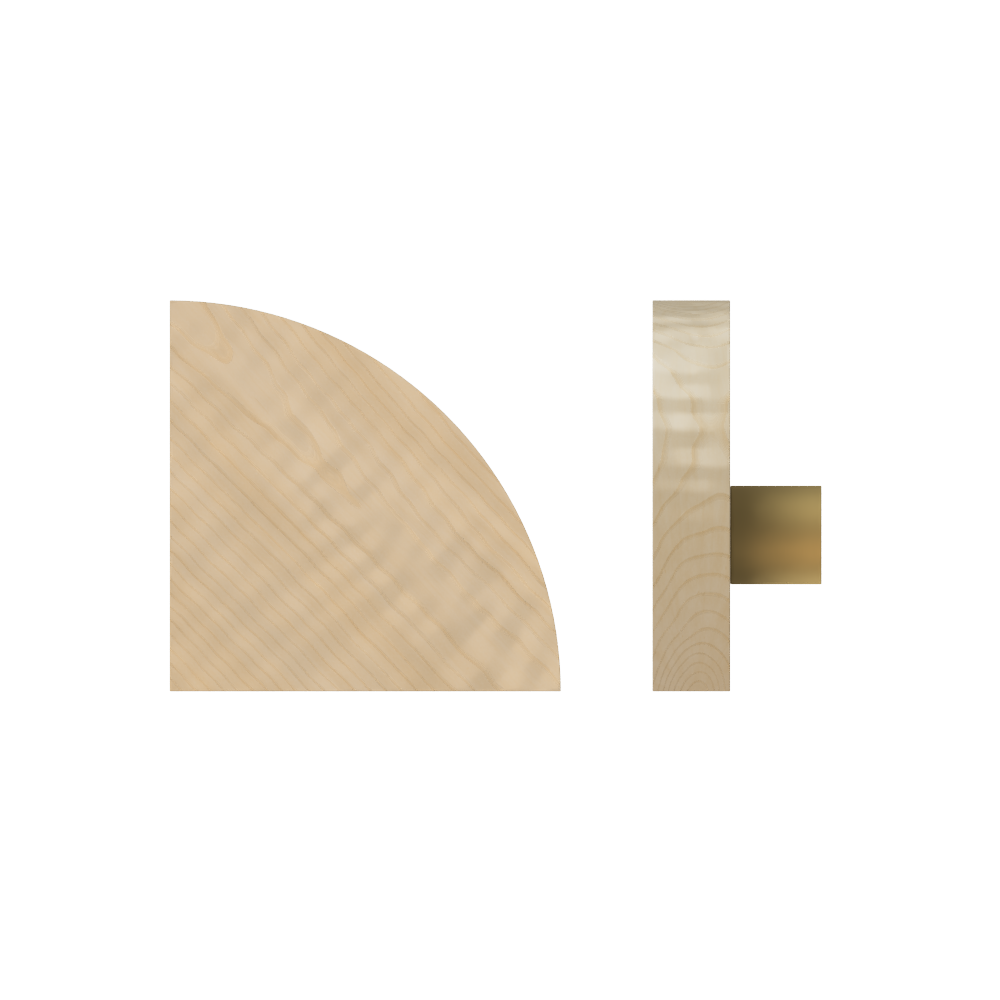 Single T10 Timber Entrance Pull Handle, American Oak, Radius 150mm x Projection 68mm, Coated in Hard Wax (accentuates rich colours) in White Oak / Satin Anodised Brass