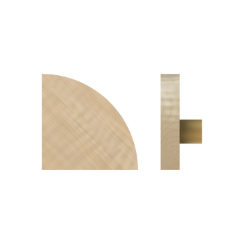 Single T10 Timber Entrance Pull Handle, American Oak, Radius 150mm x Projection 68mm, Coated in Hard Wax (accentuates rich colours) in White Oak / Satin Anodised Brass
