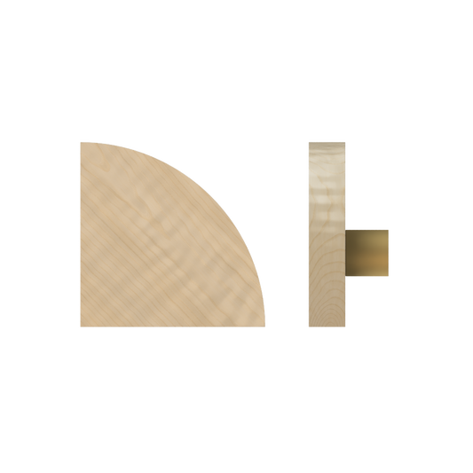 Single T10 Timber Entrance Pull Handle, American Oak, Radius 150mm x Projection 68mm, Coated in Hard Wax (accentuates rich colours) in White Oak / Satin Anodised Brass