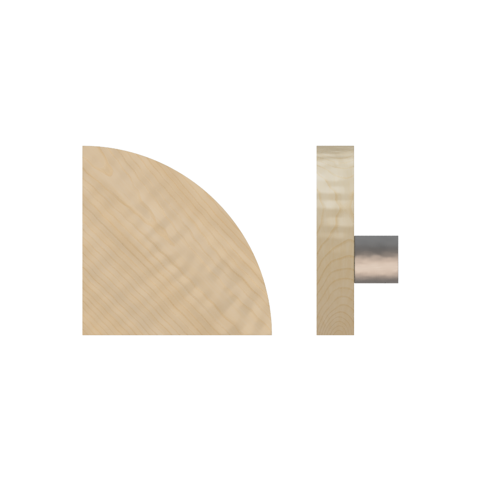 Single T10 Timber Entrance Pull Handle, American Oak, Radius 150mm x Projection 68mm, Coated in Hard Wax (accentuates rich colours) in White Oak / Satin Anodised Nickel