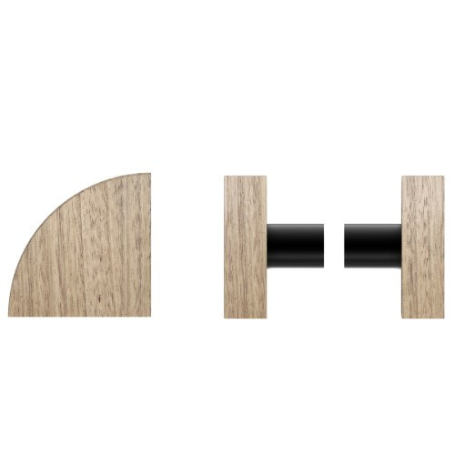 Pair T10 Timber Entrance Pull Handle, Victorian Ash, Back to Back Fixing, Radius 150mm x Projection 68mm, Coated in Hard Wax (accentuates rich colours) in Victorian Ash / Powder Coat