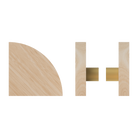 Pair of Victorian Ash T10 Timber Pull Handles by Style Finish Doorware, showcasing natural wood grain and elegant Victorian design.
