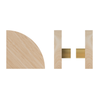 Pair of Victorian Ash T10 Timber Pull Handles by Style Finish Doorware, showcasing natural wood grain and elegant Victorian design.