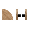 Pair T10 Timber Entrance Pull Handle, American Walnut, Back to Back Fixing, Radius 150mm x Projection 68mm, Coated in Hard Wax (accentuates rich colours) in Black Walnut / Satin Anodised Gun Metal