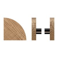 Pair of T10 Timber Pull Handles in American Walnut by Style Finish Doorware, featuring sleek wooden design for door decor.