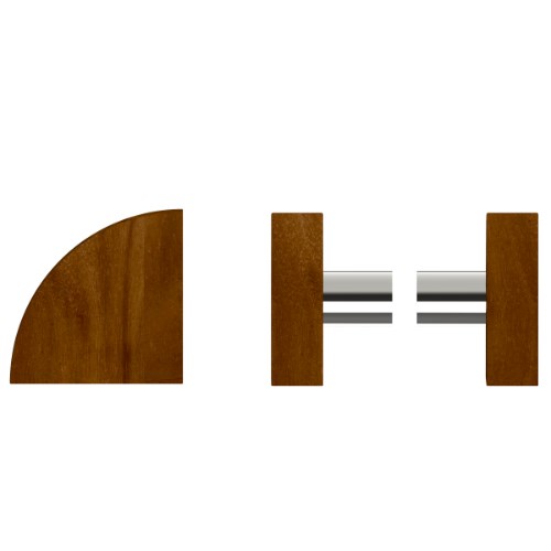 Pair T10 Timber Entrance Pull Handle, American Walnut, Back to Back Fixing, Radius 150mm x Projection 68mm, Coated in Hard Wax (accentuates rich colours) in Walnut / Polished Nickel