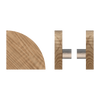 Pair T10 Timber Entrance Pull Handle, American Walnut, Back to Back Fixing, Radius 150mm x Projection 68mm, Coated in Hard Wax (accentuates rich colours) in Black Walnut / Satin Anodised Nickel
