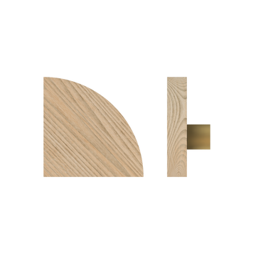 Single T10 Timber Entrance Pull Handle, Tasmanian Oak, Radius 150mm x Projection 68mm, Coated in Hard Wax (accentuates rich colours) in Tasmanian Oak / Satin Anodised Brass