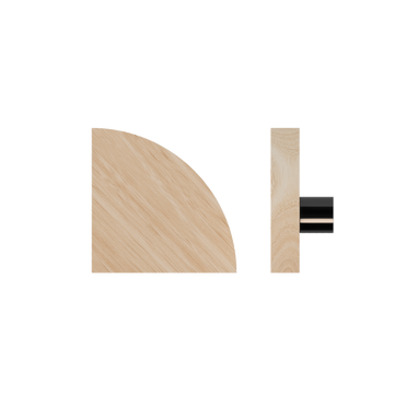 Single T10 Timber Entrance Pull Handle, Victorian Ash, Radius 150mm x Projection 68mm, in Raw Timber (ready to stain or paint) in Victorian Ash / Black