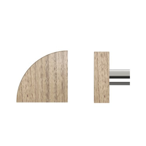 Single T10 Timber Entrance Pull Handle, Victorian Ash, Radius 150mm x Projection 68mm, Coated in Hard Wax (accentuates rich colours) in Victorian Ash / Polished Nickel