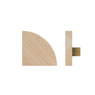 Single T10 Timber Entrance Pull Handle, Victorian Ash, Radius 150mm x Projection 68mm, Coated in Hard Wax (accentuates rich colours) in Victorian Ash / Satin Anodised Brass
