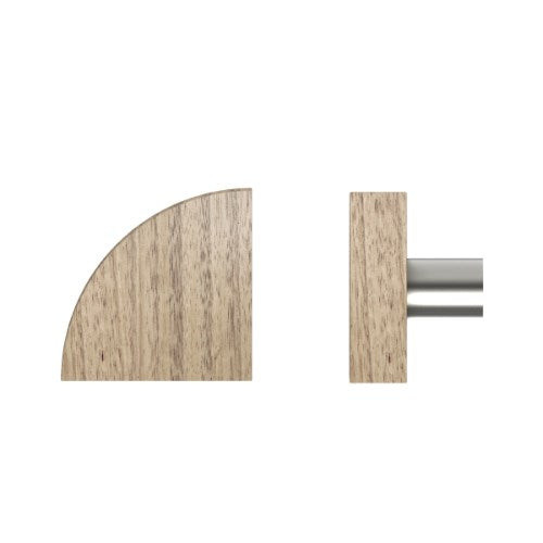 Single T10 Timber Entrance Pull Handle, Victorian Ash, Radius 150mm x Projection 68mm, Coated in Hard Wax (accentuates rich colours) in Victorian Ash / Satin Nickel