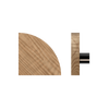 Single T10 Timber Entrance Pull Handle, American Walnut, Radius 150mm x Projection 68mm, Coated in Hard Wax (accentuates rich colours) in Black Walnut / Satin Anodised Gun Metal