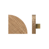 Single T10 Timber Entrance Pull Handle, American Walnut, Radius 150mm x Projection 68mm, Coated in Hard Wax (accentuates rich colours) in Black Walnut / Satin Anodised Brass