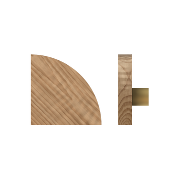 Single T10 Timber Entrance Pull Handle, American Walnut, Radius 150mm x Projection 68mm, Coated in Hard Wax (accentuates rich colours) in Black Walnut / Satin Anodised Brass