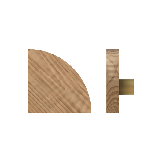 Single T10 Timber Entrance Pull Handle, American Walnut, Radius 150mm x Projection 68mm, Coated in Hard Wax (accentuates rich colours) in Black Walnut / Satin Anodised Brass