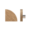 Single T10 Timber Entrance Pull Handle, American Walnut, Radius 150mm x Projection 68mm, Coated in Hard Wax (accentuates rich colours) in Black Walnut / Satin Anodised Nickel
