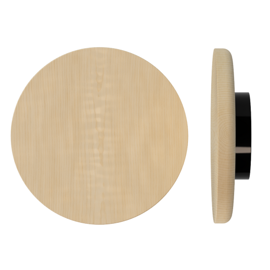 Single T11 Timber Entrance Pull Handle, American Oak, Ø300mm x Projection 68mm, Coated in Hard Wax (accentuates rich colours) in White Oak / Satin Anodised Black