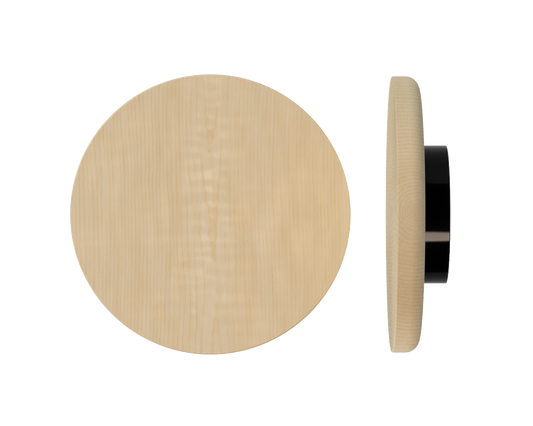 Single T11 Timber Entrance Pull Handle, American Oak, Ø300mm x Projection 68mm, Coated in Hard Wax (accentuates rich colours) in White Oak / Satin Anodised Black