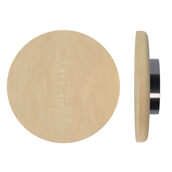Single T11 Timber Entrance Pull Handle, American Oak, Ø300mm x Projection 68mm, Coated in Hard Wax (accentuates rich colours) in White Oak / Satin Anodised Gun Metal