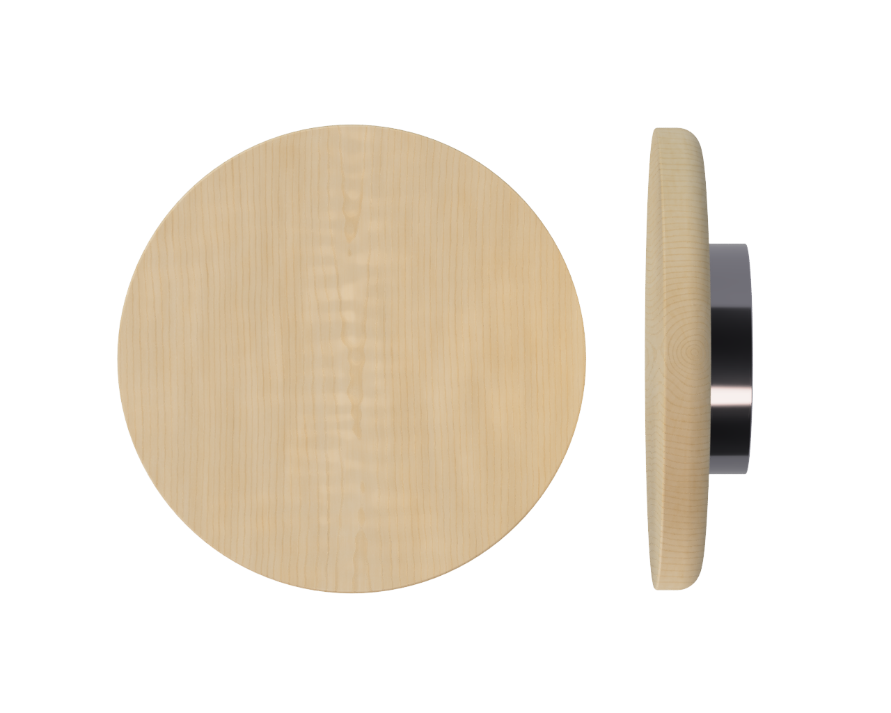 Single T11 Timber Entrance Pull Handle, American Oak, Ø300mm x Projection 68mm, Coated in Hard Wax (accentuates rich colours) in White Oak / Satin Anodised Gun Metal