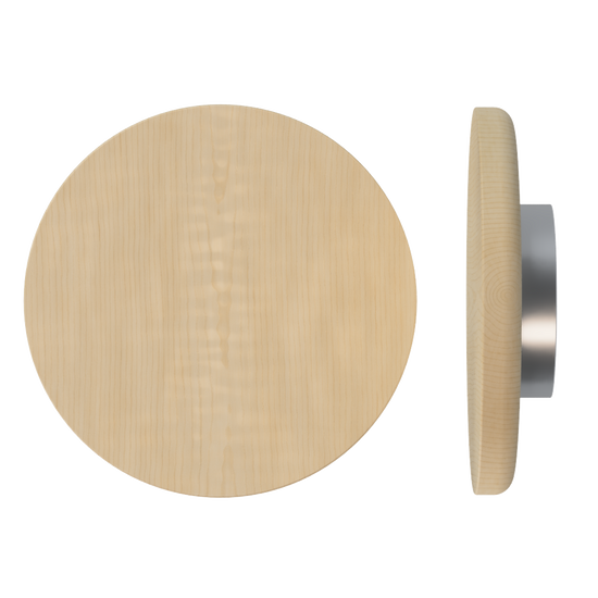 Single T11 Timber Entrance Pull Handle, American Oak, Ø300mm x Projection 68mm, Coated in Hard Wax (accentuates rich colours) in White Oak / Satin Anodised Nickel