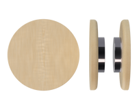 Pair of T11 Timber Pull Handles in American Oak by Style Finish Doorware, showing natural wood grain and sleek pull design.