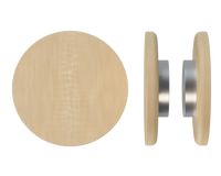Pair of T11 Timber Pull Handles in American Oak by Style Finish Doorware, featuring natural wood grain and sleek design