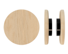 Pair of T11 Timber Pull Handles in Tasmanian Oak by Style Finish Doorware, featuring smooth wood grain and ergonomic design.