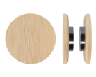 Pair of T11 Timber Pull Handles in Tasmanian Oak by Style Finish Doorware, showcasing smooth wooden handles for doors.
