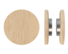 Pair of T11 Timber Pull Handles in Tasmanian Oak by Style Finish Doorware, showcasing the natural wood grain and sleek design.