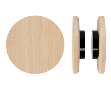 Pair T11 Timber Entrance Pull Handle, Victorian Ash, Back to Back Fixing, Ø300mm x Projection 68mm, Coated in Hard Wax (accentuates rich colours) in Victorian Ash / Satin Anodised Black