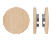 Pair of T11 Timber Pull Handles in Victorian Ash by Style Finish Doorware, showcasing sleek, natural wood grain finish.