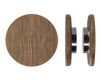 Pair T11 Timber Entrance Pull Handle, American Walnut, Back to Back Fixing, Ø300mm x Projection 68mm, Coated in Hard Wax (accentuates rich colours) in Black Walnut / Satin Anodised Gun Metal