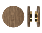 Pair of T11 Timber Pull Handles in American Walnut by Style Finish Doorware, showcasing the sleek, natural wood grain and modern design.