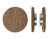 Pair T11 Timber Entrance Pull Handle, American Walnut, Back to Back Fixing, Ø300mm x Projection 68mm, Coated in Hard Wax (accentuates rich colours) in Black Walnut / Satin Anodised Nickel