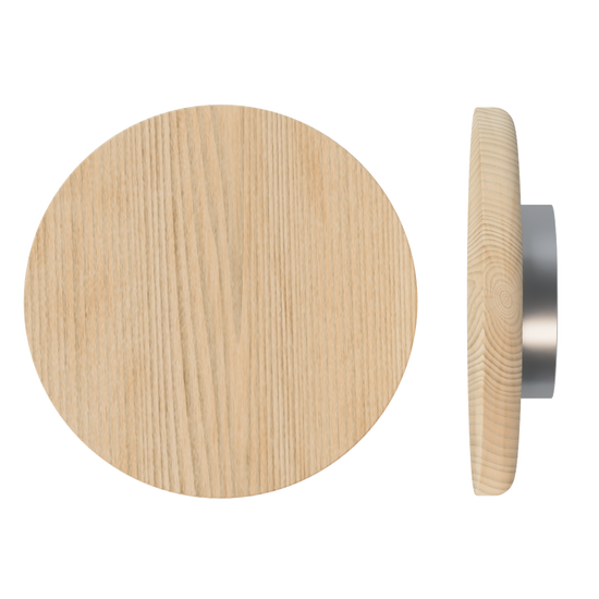 Single T11 Timber Entrance Pull Handle, Tasmanian Oak, Ø300mm x Projection 68mm, Coated in Hard Wax (accentuates rich colours) in Tasmanian Oak / Satin Anodised Nickel