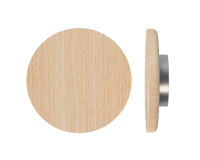Victorian Ash T11 Timber Pull Handle by Style Finish Doorware, single handle mounted on door with natural wood grain.