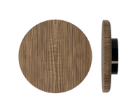 Single T11 Timber Pull Handle in American Walnut by Style Finish Doorware, showcasing its sleek wooden design and rich finish.