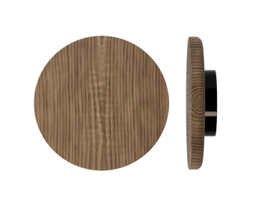 Single T11 Timber Entrance Pull Handle, American Walnut, Ø300mm x Projection 68mm, Coated in Hard Wax (accentuates rich colours) in Black Walnut / Satin Anodised Black