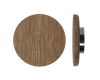Single T11 Timber Entrance Pull Handle, American Walnut, Ø300mm x Projection 68mm, Coated in Hard Wax (accentuates rich colours) in Black Walnut / Satin Anodised Gun Metal