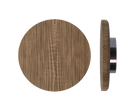 Single T11 Timber Pull Handle in American Walnut by Style Finish Doorware, showcasing the sleek wood grain and ergonomic design.