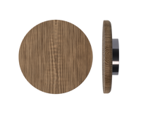 Single T11 Timber Pull Handle in American Walnut by Style Finish Doorware, showcasing the sleek wood grain and ergonomic design.