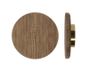 Single T11 Timber Entrance Pull Handle, American Walnut, Ø300mm x Projection 68mm, Coated in Hard Wax (accentuates rich colours) in Black Walnut / Satin Anodised Brass