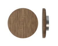 Single T11 Timber Pull Handle in American Walnut by Style Finish Doorware, showcasing natural wood grain and sleek design.