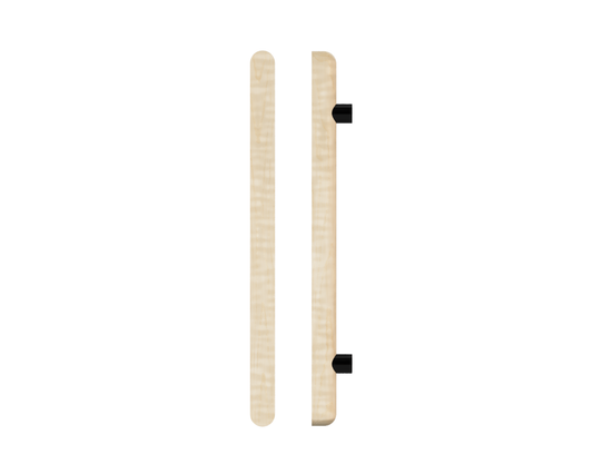 Single T12 Timber Entrance Pull Handle, American White Oak, CTC1000mm, H1200mm x Ø40mm x Projection 85mm, Coated in Hard Wax (accentuates rich colours) in White Oak / Satin Anodised Gun Metal